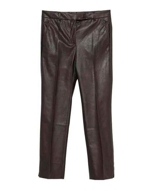 Incotex Gray Stretch Faux Leather Slim Fit Trousers