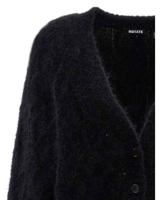 ROTATE BIRGER CHRISTENSEN Black 'Flufy Knit' Cardigan