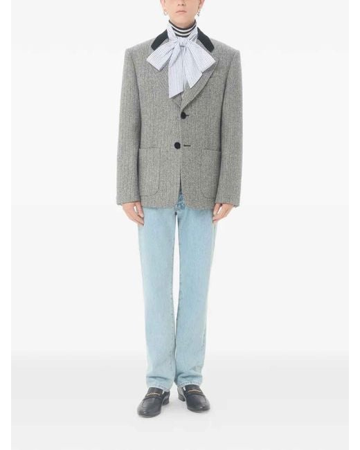 Valentino Blue Vlogo Signature Striped Shirt for men