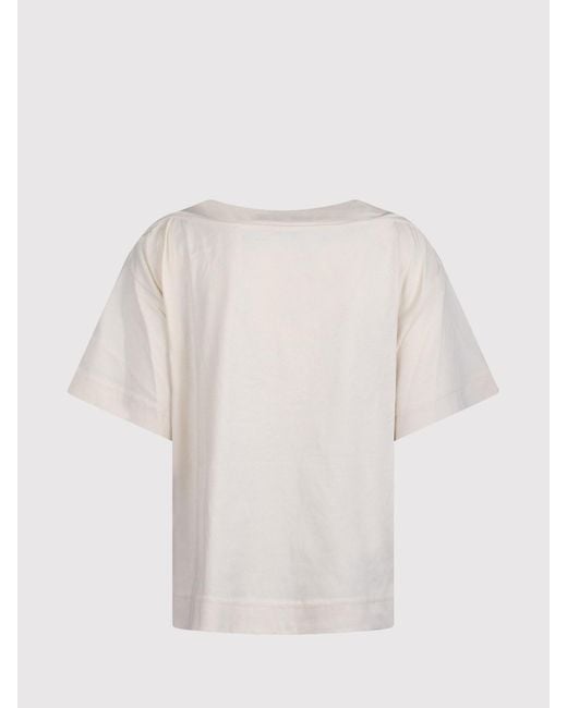 Moncler White T-shirt With Embroidered Logo