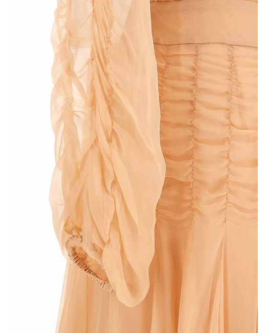 Giovanni bedin Natural Chiffon Dress