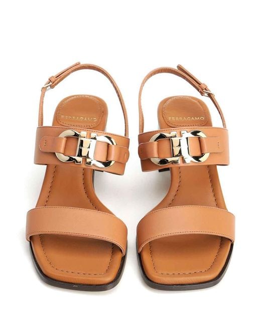 Ferragamo Brown Gancini Ornament Sandal