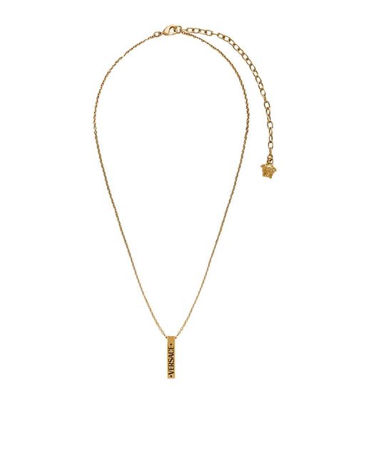 Versace Metallic Necklace With Pendant for men