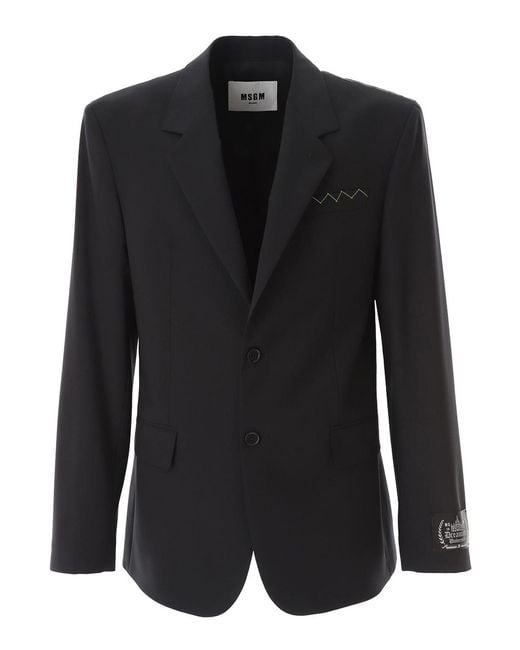 MSGM Black Classic Jacket for men