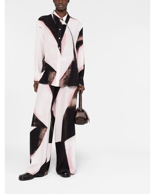 McQueen Black High-Waisted Wide-Leg Wool Trousers