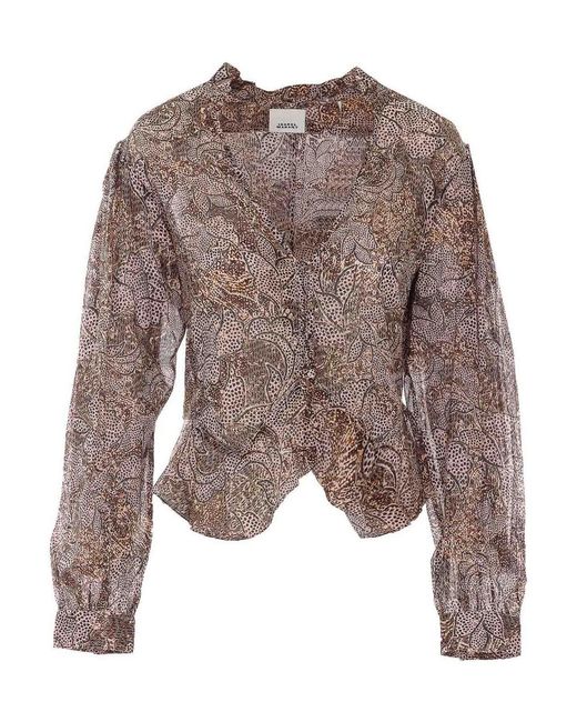 Isabel Marant Brown Celeny Top