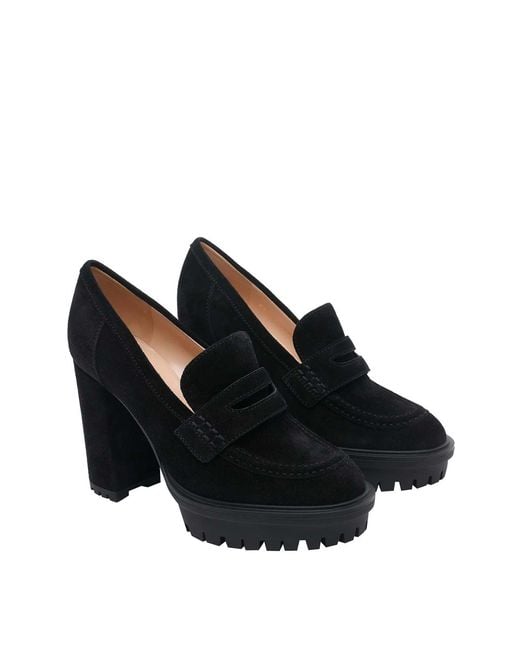 Gianvito Rossi Black Hadden Pump Loafers