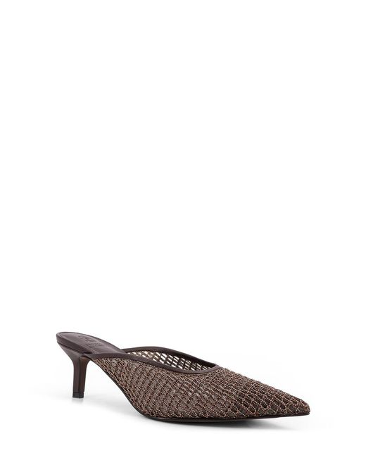 Brunello Cucinelli White Monili Net Detail Sandals