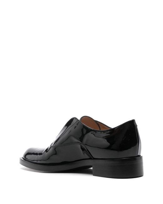 Gianvito Rossi Black Baxeter Lace-Up Patent Leather
