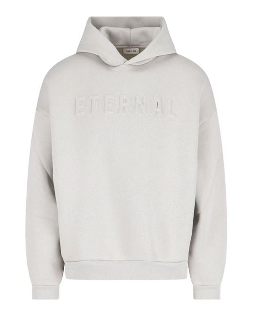 Fear Of God White Hooded Sweatshirt for men