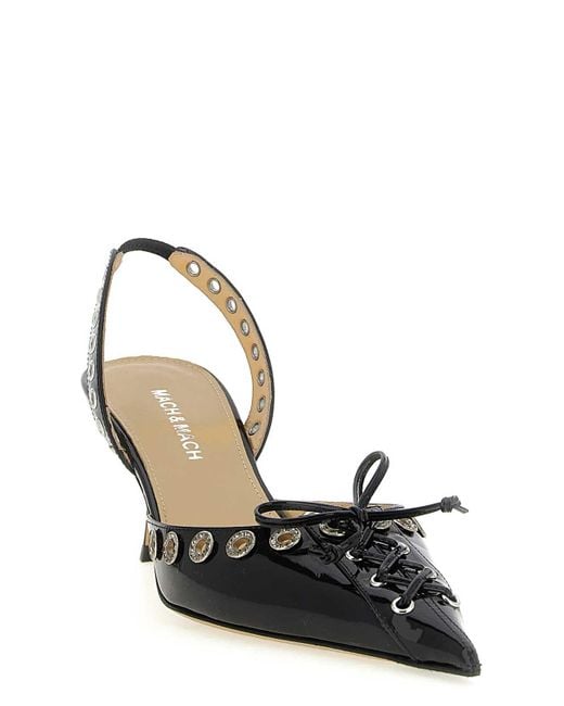 Mach & Mach Metallic Crystalized Corset Slingback