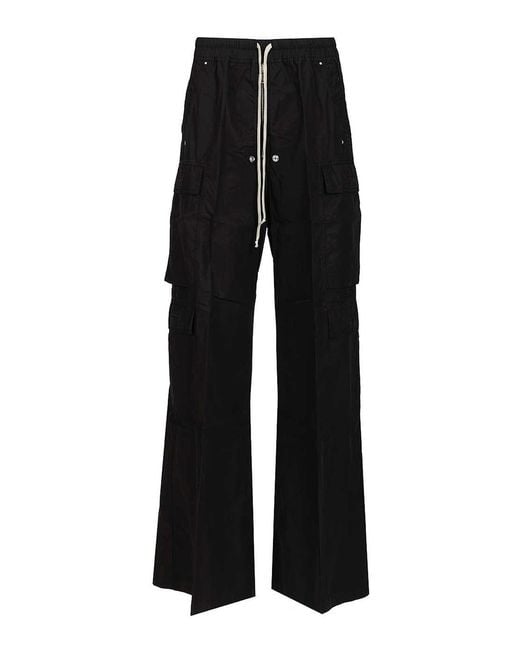 Rick Owens Black Jumbo Double Cargo Pants for men