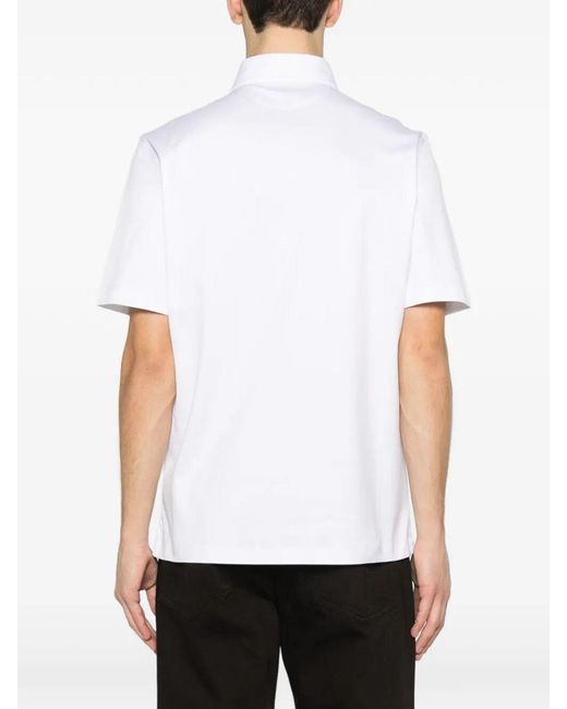 Brunello Cucinelli White Short Sleeve Polo for men