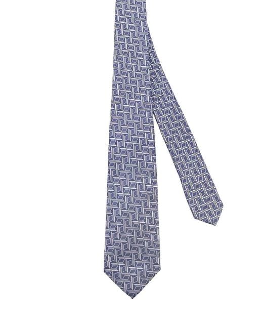 Kiton Blue Silk Tie for men