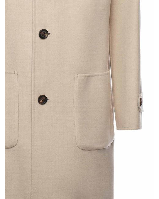 Eleventy Natural Reversible Wool Coat for men