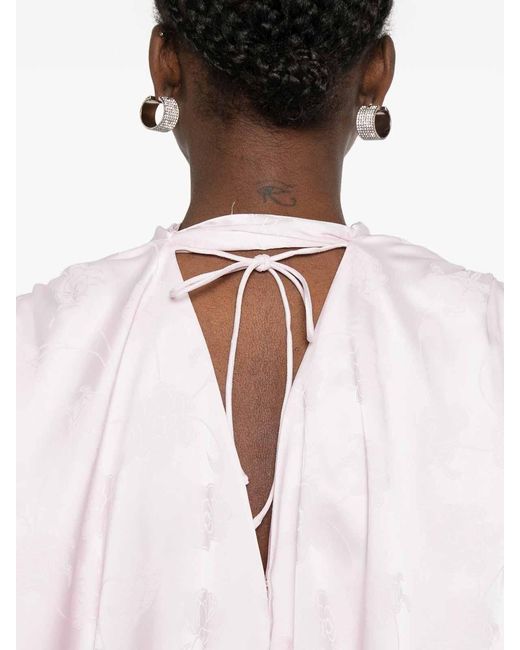 ROTATE BIRGER CHRISTENSEN Pink Short Blush Dress With A Bow