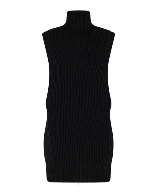 MM6 by Maison Margiela Black Wool Zip Vest