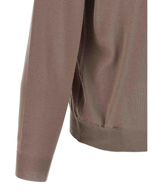 Zanone Brown Virgin Wool Sweater for men