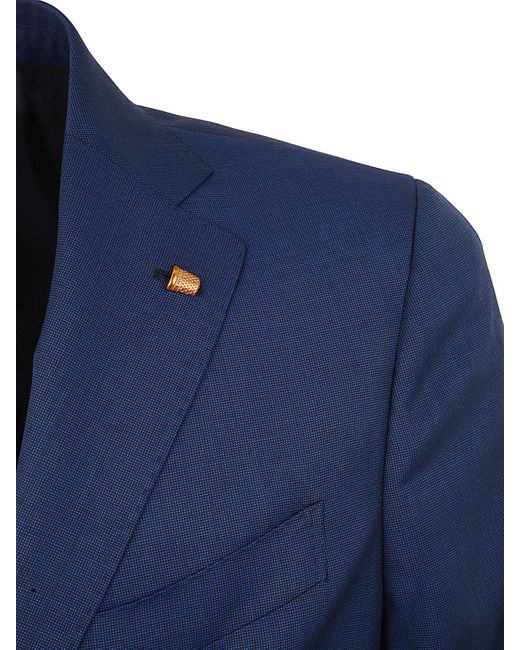 Sartoria Latorre Blue Wool Suit With Two Buttons for men