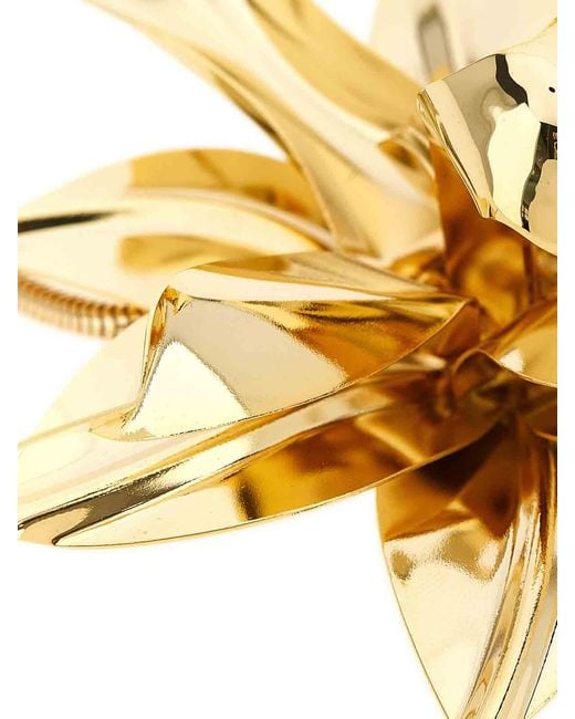 Rabanne Metallic Flower Pendant Necklace