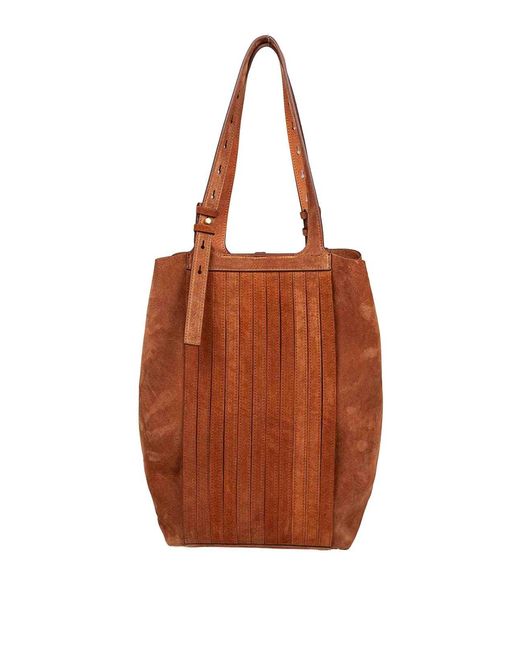 Golden Goose Deluxe Brand Brown Suede Shopping Bag
