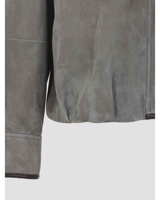 Brunello Cucinelli Gray Suede Jacket