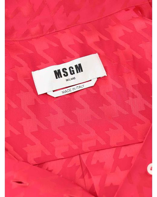 MSGM Red Jacquard Shirt