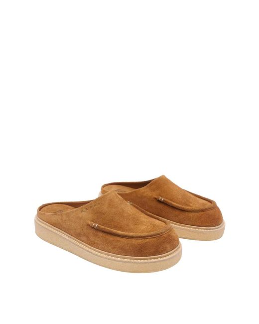 Marni Brown Suede Sabot for men
