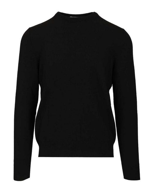 McQueen Black Crew Neck Wool Sweater for men