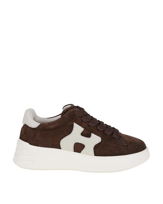 Hogan Brown Suede Upper Sneakers With Rubber Sole