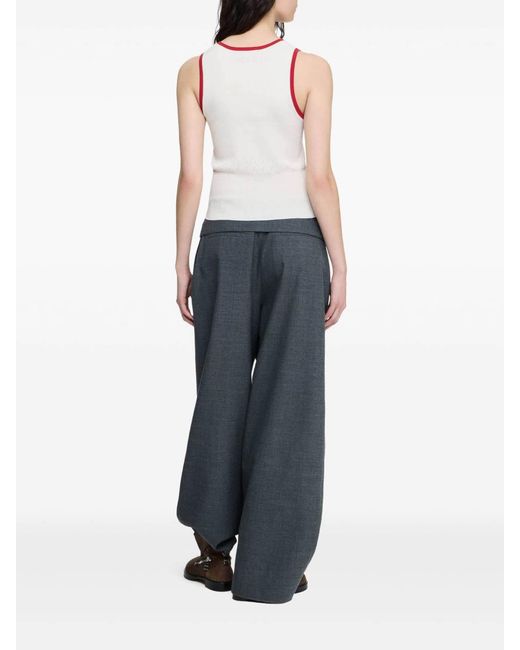 J.W. Anderson White Contrasting-Trim Tank Top