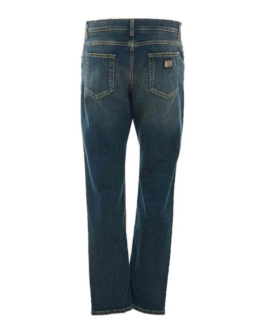 Dolce & Gabbana Blue Stretch Regular Jeans for men
