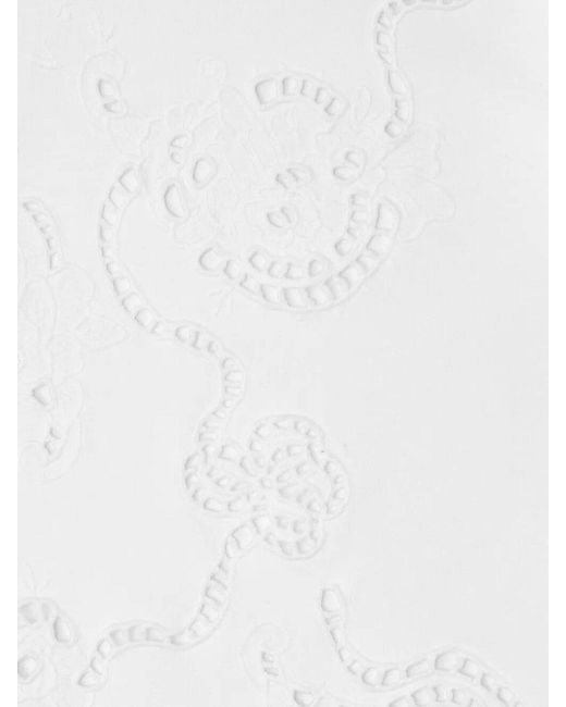 Ganni White Heavy Cotton Jersey Embroidery