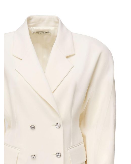 Alessandra Rich Natural Wool Crepe Jacket