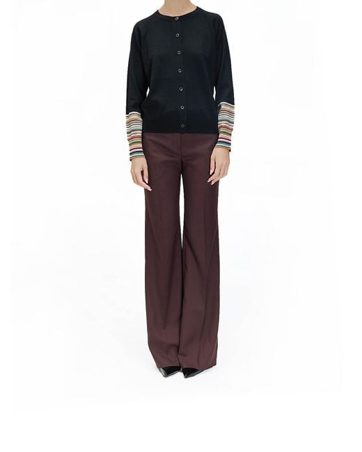 Paul Smith Blue Cardigan Merinos Maniche Stripes