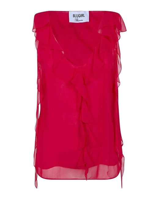 Blugirl Blumarine Red Georgette Blouse