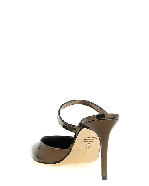 Stuart Weitzman Brown Stuart Power' Mules