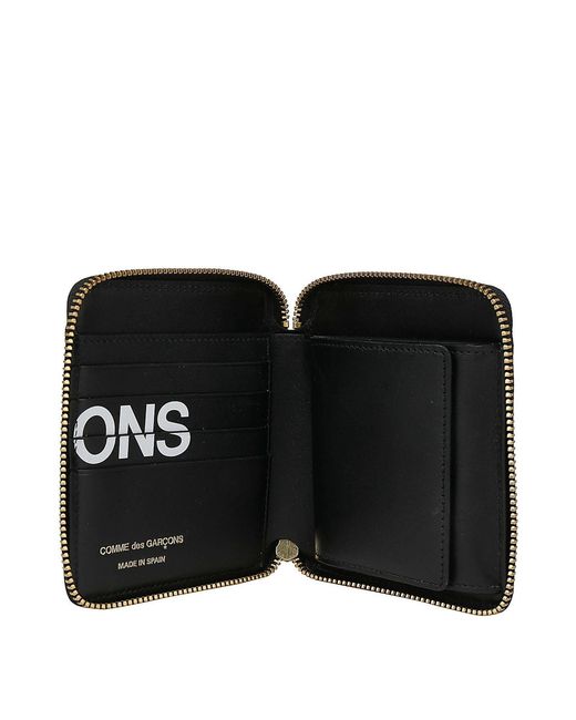 Comme des Garçons Black Leather Zipped Bi-Fold Wallet for men