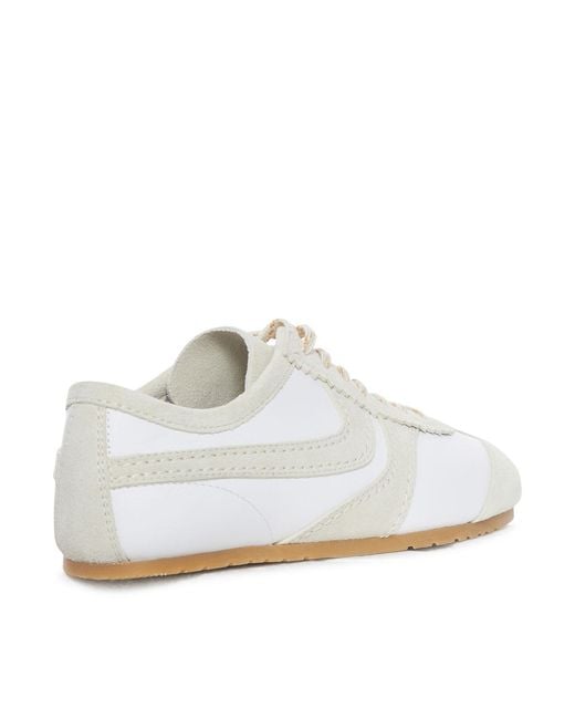 Dries Van Noten White Two-Tone Leather And Suede Sneakers