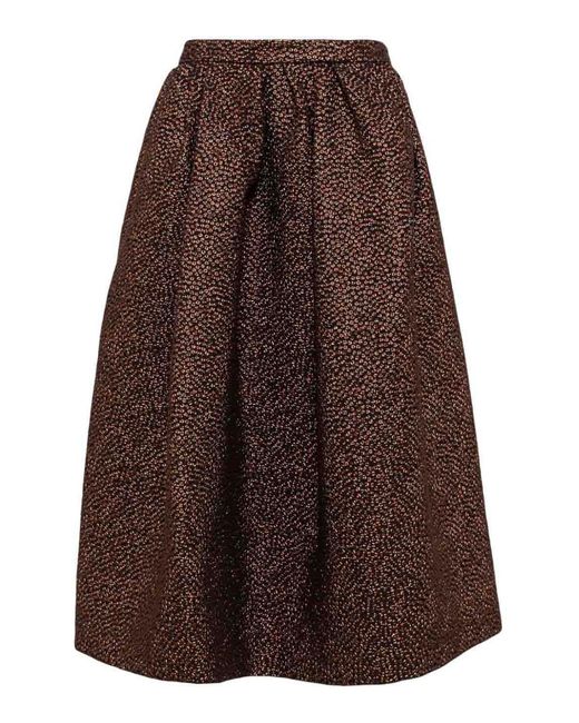Dries Van Noten Dot Jacquard Skirt in Brown | Lyst