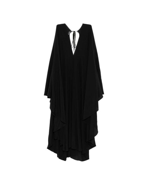 Tom Ford Black Asymmetric V-Neck Dress
