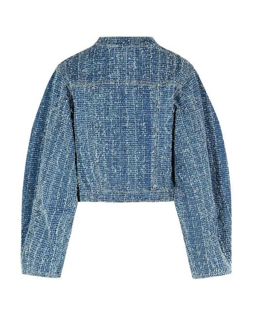 ROTATE BIRGER CHRISTENSEN Blue Cotton Short Jacket