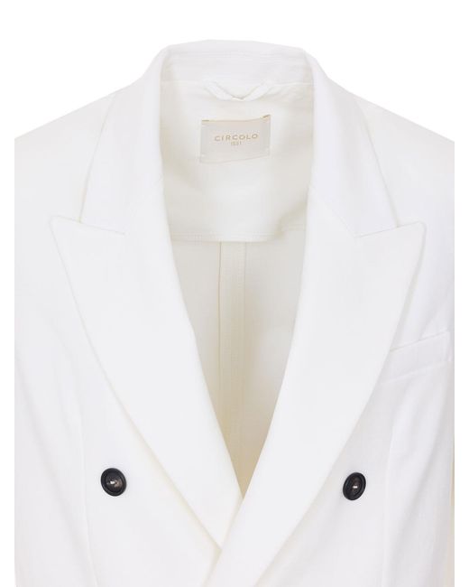 Circolo 1901 White Double Breasted Jacket