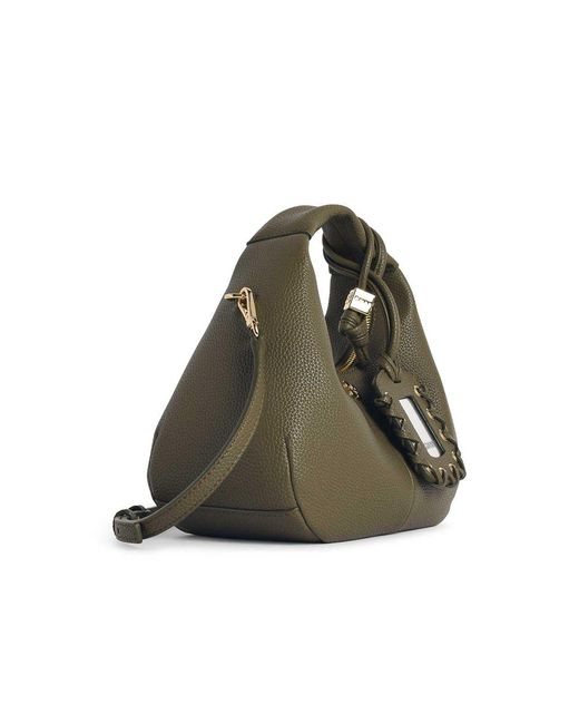 Ganni Green Eco Leather Mini Hobo Bag