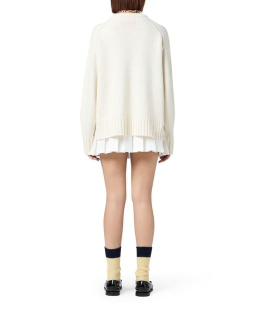 Guest In Residence White Maglione Cozy Crew
