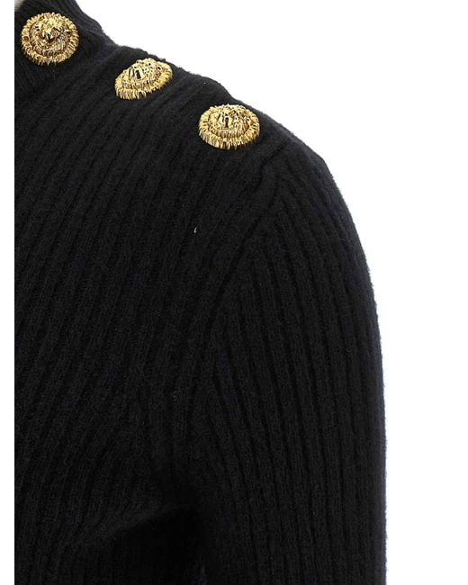 Balmain Black Ribbed Sweater