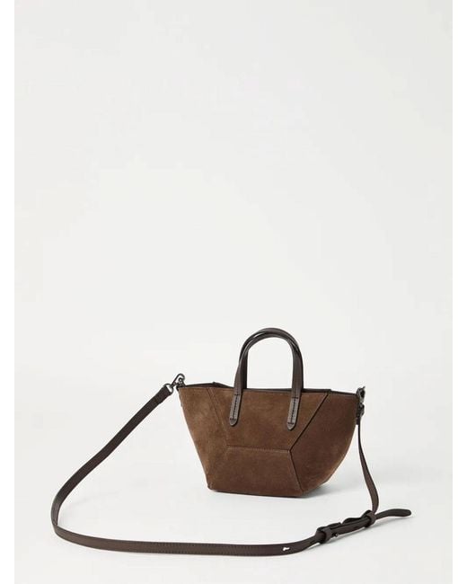 Brunello Cucinelli Brown Logo Bag