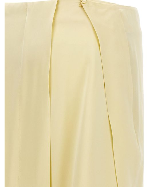 Jil Sander Yellow Satin Skirt With Side Slit