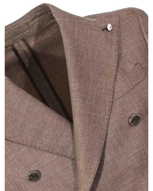 L.b.m. 1911 Brown Double-Breasted Jacket for men