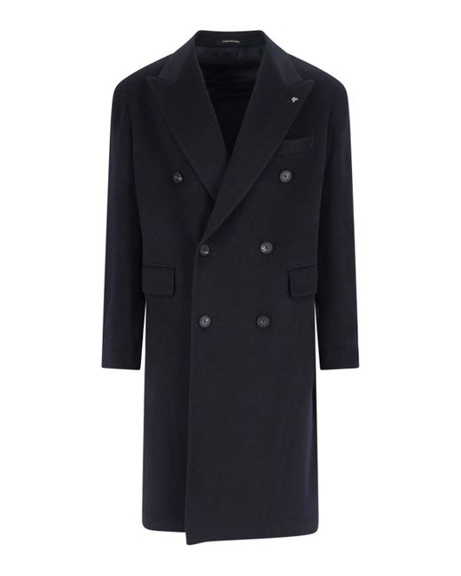 Tagliatore Blue Double -Breasted Coat for men